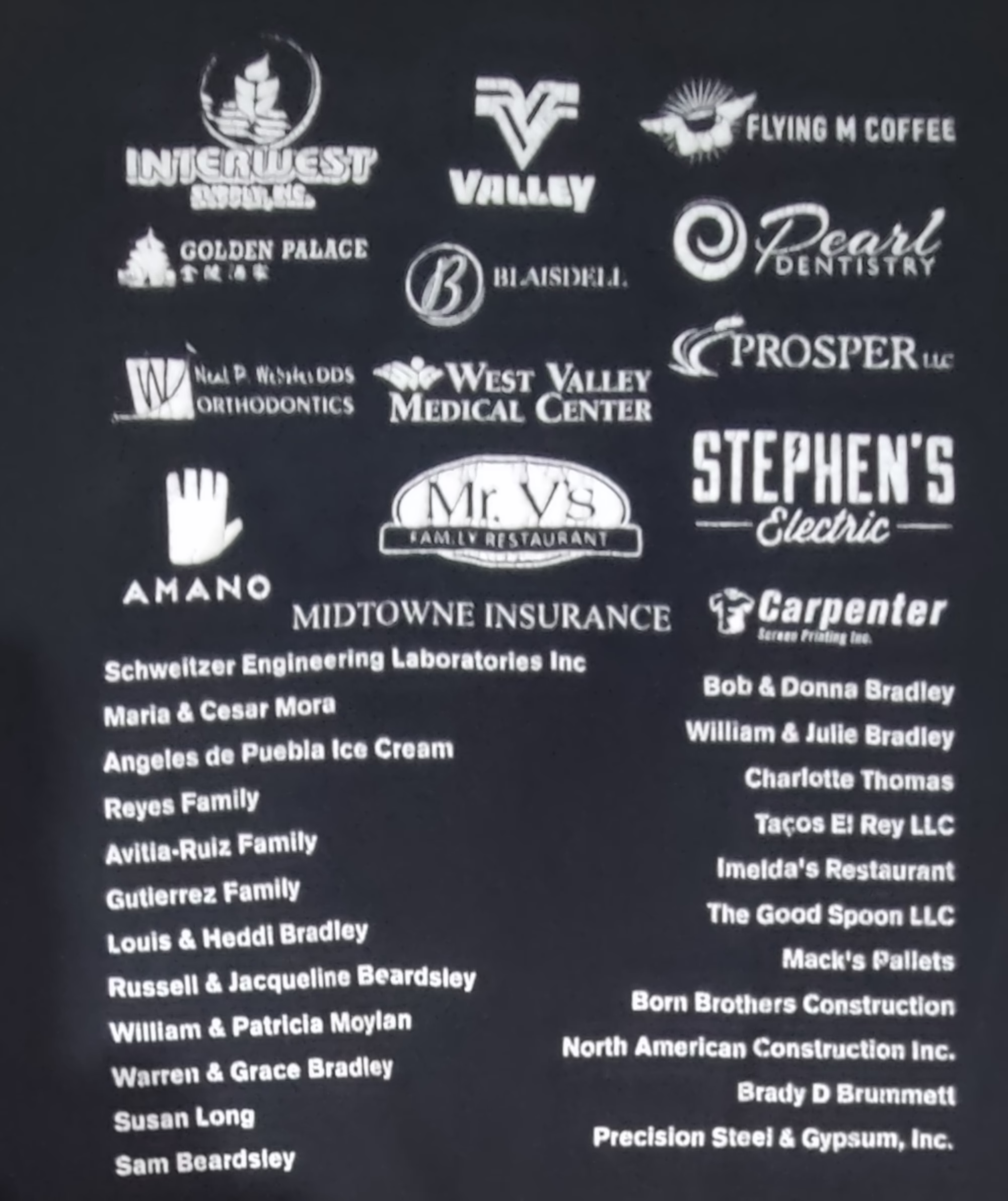 Sponsors for the 2020 season